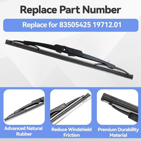 Front Windshield Wiper Blades Compatible with Jeep Wrangler YJ 1987-2006, Replace 83505425 19712.01, 1 Pair Wiper Blade Set in Saudi Arabia
