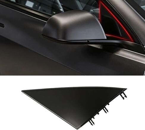 Passenger Side Mirror Triangle Cover Compatible with Tesla Model Y 2020-2024 - Replaces 1495633-00-B - Reduces Wind Noise - Premium ABS, Gloss Black in Kuwait