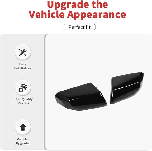 Side Mirror Covers Shell Trim Decoration Fit for 2023-2025 Chevy Colorado & GMC Canyon(Black) in Kuwait