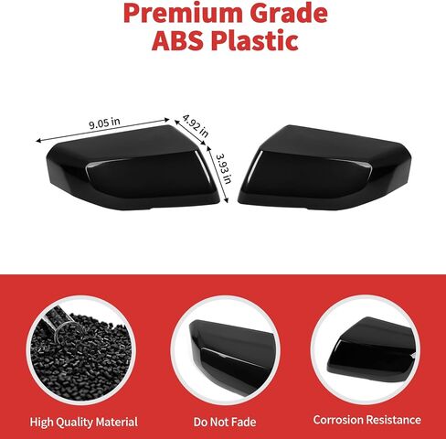 Side Mirror Covers Shell Trim Decoration Fit for 2023-2025 Chevy Colorado & GMC Canyon(Black) in Kuwait