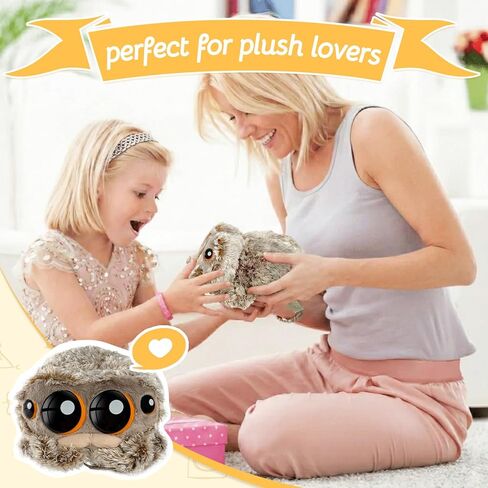 Cute Spider Toys 7 Inch, Big-Eyed Jumping luccas Spider Plushie with Short Legs, Soft Friendly Spider Toy, Cartoon-Style Spidey Stuffed Animal Look in Kuwait