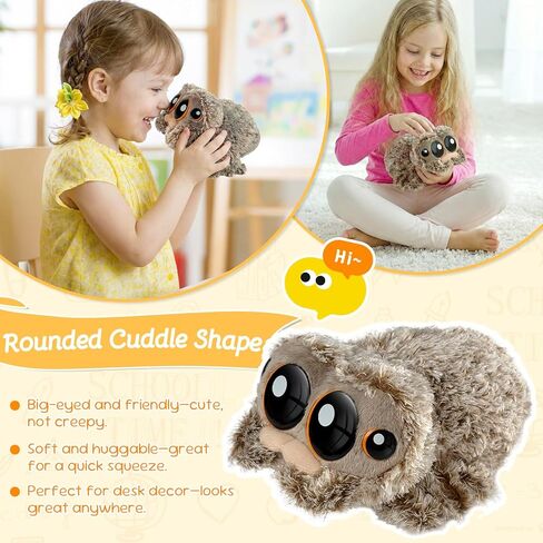 Cute Spider Toys 7 Inch, Big-Eyed Jumping luccas Spider Plushie with Short Legs, Soft Friendly Spider Toy, Cartoon-Style Spidey Stuffed Animal Look in Kuwait