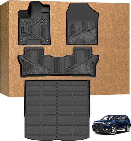 Floor Mats for Honda Passport 2019-2025, Heavy Duty TPE Waterproof Non-Slip All Weather Protection Custom, Floor Mats & Cargo Liner in Kuwait