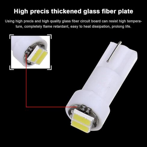 cciyu 10 Pack 2-2835-SMD T5 Instrument Cluster Indicator Led Bulbs White Light w/Twist Lock Replacement fit for 1997-2012 Honda CR-V in Kuwait