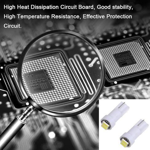 cciyu 10 Pack 2-2835-SMD T5 Instrument Cluster Indicator Led Bulbs White Light w/Twist Lock Replacement fit for 1997-2012 Honda CR-V in Kuwait
