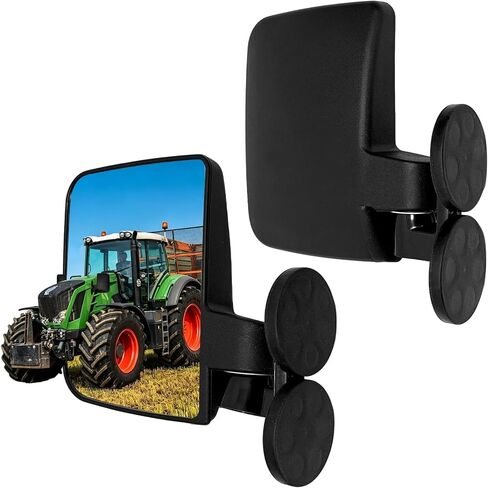 Magnetic Tractor Mirrors Compatible with Kubota B BX Mahindra John Deere Toyota, 120 Lbs Magnet Side Mirrors for Forklifts, Lawn Movers, Golf Cart, Small Dozers, Lift Trucks (Black Backing Plate) in Saudi Arabia