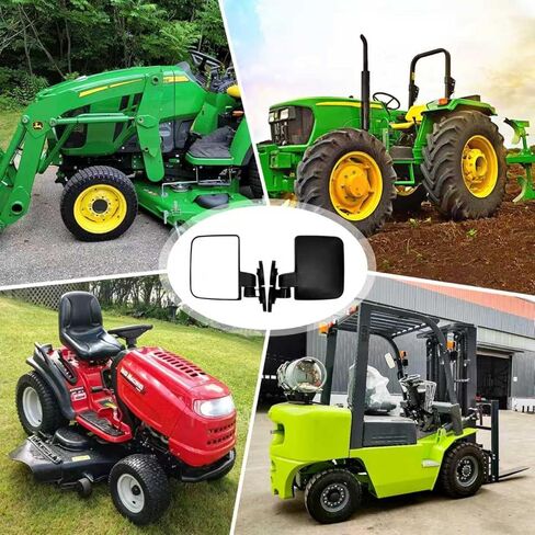 Magnetic Tractor Mirrors Compatible with Kubota B BX Mahindra John Deere Toyota, 120 Lbs Magnet Side Mirrors for Forklifts, Lawn Movers, Golf Cart, Small Dozers, Lift Trucks (Black Backing Plate) in Saudi Arabia