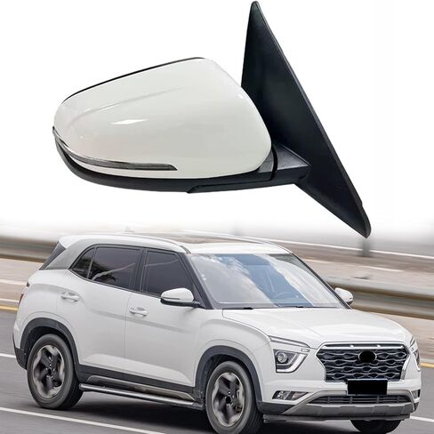 Passenger Side Mirrors Compatible with 2020 2021 2022 2023 2024 Hyundai CRETA IX25 Rearview Mirrors Assembly Side Mirror Assembly Car Rear View Mirror Accessories Electric Adjustment, Turn Light in Saudi Arabia