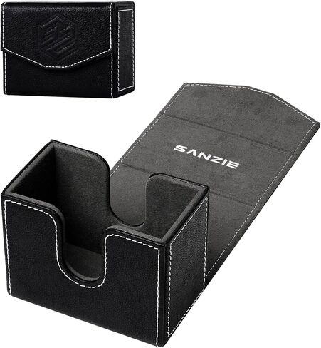 SANZIE Leather Card Deck Box for Trading Cards MTG Commander Deck Box Magnetic fits MTG Yugioh PTCG TCG and Trading Cards (Black) in Saudi Arabia