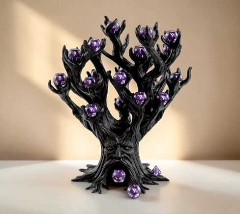 Dice Tower Tree DND Dice Roller – Gothic Dice Holder & Storage, RPG Dice Organizer, Dungeon Master Tabletop Gaming Accessory, Fantasy Tree Dice Tower for D20 Sets (Obsidian Black) in Saudi Arabia