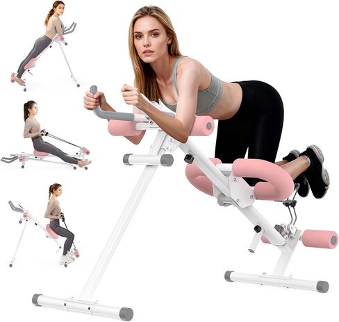 Ab Workout Equipment, 4-in-1 Ab Machine for Home Gym, Adjustable Ab Trainer Machine for Stomach and Core Workout, Foldable Abs Workout Machine for Abdominal Exercise, Easy to Use for Women & Men in Saudi Arabia
