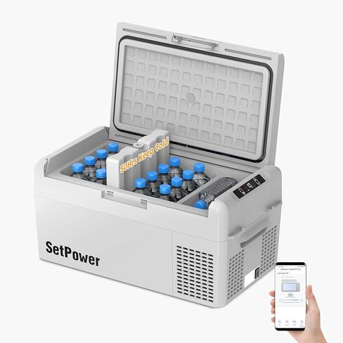 Setpower 12V Refrigerator 21 Quart Portable Freezer 50 Hours Backup Cooling,Electric Cooler for Vehicles Car Refrigerator 12V Portable Fridge for Car Camping Truck Van RV SUV Road Trip Travel RF20 in Kuwait