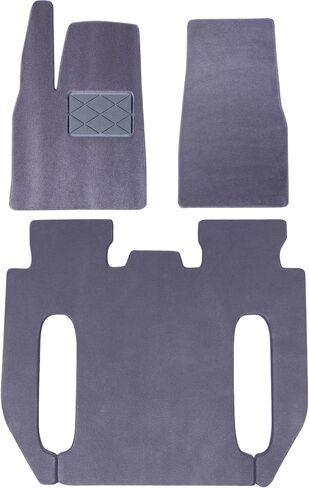 Australian Wool Floor Mats for Tesla Model X 6-Seat 2021-2026, 3-Layer All-Weather, TPE Waterproof Core, 780g Noise-Reduction Felt Backing, 16mm Thick Custom Fit OEM Style 3-Piece Liners, Black in Kuwait