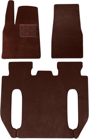 Australian Wool Floor Mats for Tesla Model X 6-Seat 2021-2026, 3-Layer All-Weather, TPE Waterproof Core, 780g Noise-Reduction Felt Backing, 16mm Thick Custom Fit OEM Style 3-Piece Liners, Black in Kuwait