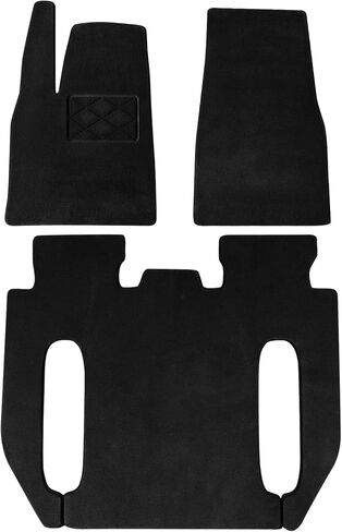 Australian Wool Floor Mats for Tesla Model X 6-Seat 2021-2026, 3-Layer All-Weather, TPE Waterproof Core, 780g Noise-Reduction Felt Backing, 16mm Thick Custom Fit OEM Style 3-Piece Liners, Black in Kuwait