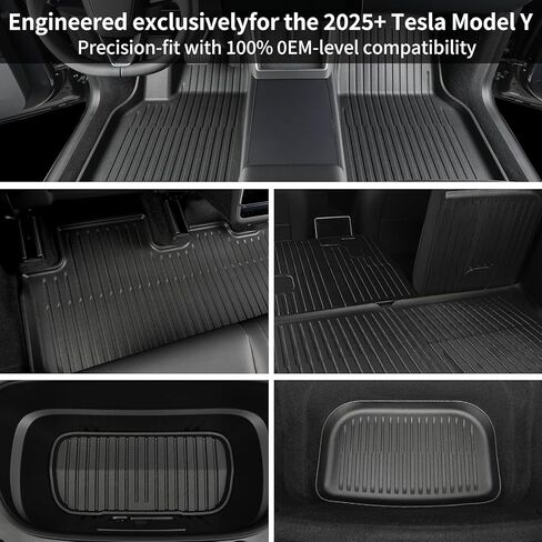 Floor Mats Compatible with 2025-2026 Tesla Model Y Juniper, 7 Sets All Weather Thicken TPE Floor Mats Waterproof Anti-Slip Frunk & Rear Trunk Mats Cargo Liners, Custom Fit Heavy Duty Car Mats in Saudi Arabia