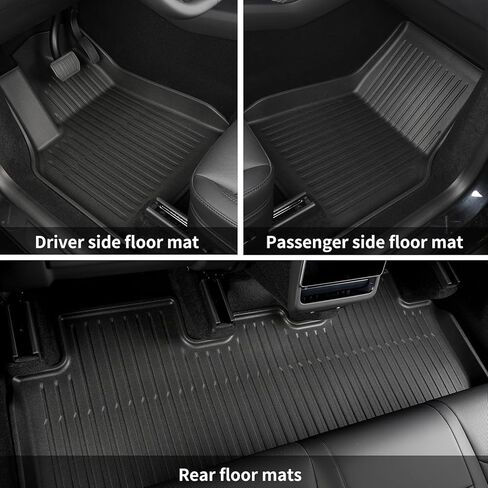 Floor Mats Compatible with 2025-2026 Tesla Model Y Juniper, 7 Sets All Weather Thicken TPE Floor Mats Waterproof Anti-Slip Frunk & Rear Trunk Mats Cargo Liners, Custom Fit Heavy Duty Car Mats in Saudi Arabia