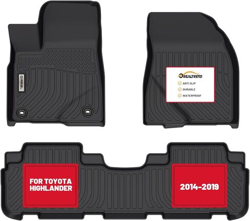 orealtrend Car Floor Mats Compatible with Toyota Highlander 5 Seats 2014-2019 Heavy Duty All Weather Guard Water Spill Proof Front Rear Carpet Custom Fitted Odorless Anti Slip Accessories for Men Dad in Saudi Arabia