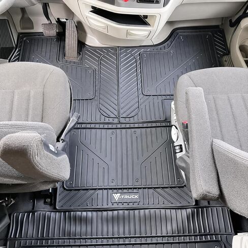 4-Piece All-Weather Floor Mats for Peterbilt 579 & 567 – Custom Fit Double-Layer Rubber & Carpet Floor Mat Set, Heavy-Duty Non-Slip Interior Protection, Easy Clean in Saudi Arabia