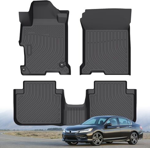 Floor Mats for Honda Accord 2013-2017(Sedan ONLY), Custom Fit All Weather TPE Floor Liners for Accord Anti-Slip & Durable Full Mats Set Liners for Honda Accessories Front & 2nd Row in Kuwait