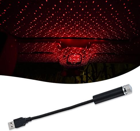 jeseny Pack-1 USB Star Projector Night Light, Car Ceiling Interior Roof Lights, Portable Adjustable Romantic Decorative Lights for Bedroom, Car, Party, Wall, Ceiling (Red) in Saudi Arabia