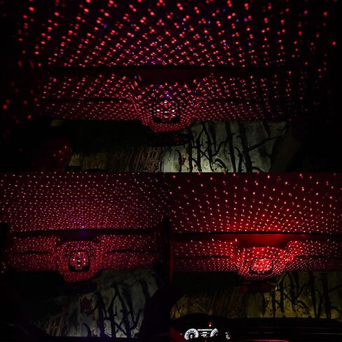 jeseny Pack-1 USB Star Projector Night Light, Car Ceiling Interior Roof Lights, Portable Adjustable Romantic Decorative Lights for Bedroom, Car, Party, Wall, Ceiling (Red) in Saudi Arabia