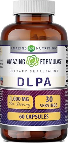 Amazing Formulas DLPA Supplement | DL-Phenylalanine |1000 Mg | Capsules | Non-GMO | Gluten-Free | Made in USA (180 Count) in Saudi Arabia