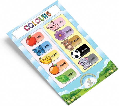 Tukora Colours Learning Poster for Kids – Educational Colour Chart for Toddlers & Preschool Children – Colour Recognition Wall Art for Nursery, Classroom & Playroom – Bright Educational Print in Saudi Arabia