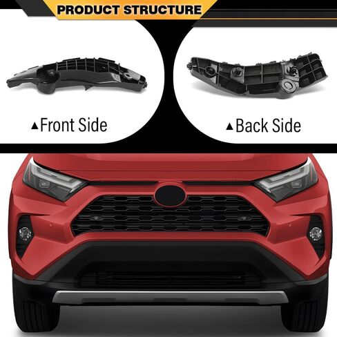 دعامة تثبيت المصد الأمامي على جانب السائق الأيسر متوافقة مع Toyota RAV4 Prime 2.5L 2021-2023 52536-0R070، 52536-42080، 525360R070، 5253642080، TO1032126 أسود in Kuwait