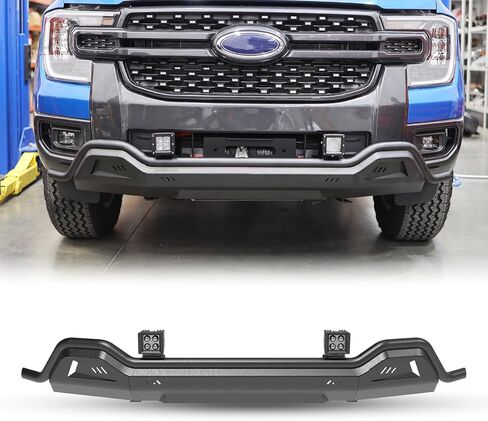 المصد الخلفي لعام 2024 2025 2026 مصد الطرق الوعرة Ford Ranger شديد التحمل مع أجهزة استشعار وقوف السيارات في مصنع OEM / يحتفظ بحوامل وأضواء لوحة ترخيص OEM / فتحة تثبيت لقفل العجلة الاحتياطية (النمط أ) in Kuwait