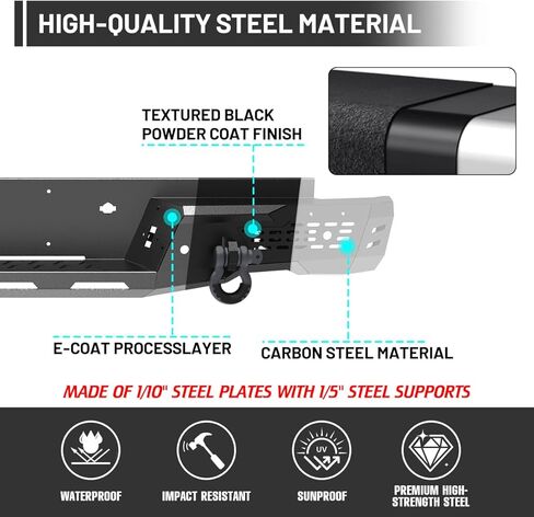 Rear Bumper for 2024 2025 2026 Ford Ranger Heavy Duty Offroad Bumper with Retains OEM Factory Parking Sensors/Retains OEM License Plate Mounts & Lights/Mounting Hole for Spare Wheel Lock (Style A) in Kuwait