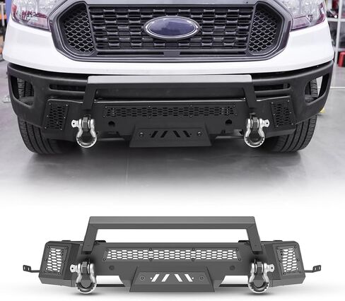 Rear Bumper for 2024 2025 2026 Ford Ranger Heavy Duty Offroad Bumper with Retains OEM Factory Parking Sensors/Retains OEM License Plate Mounts & Lights/Mounting Hole for Spare Wheel Lock (Style A) in Kuwait