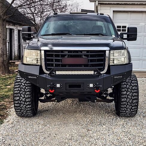 Compatible with 2011-2012-2013-2014 Sierra 2500/3500 Front and Rear Bumper Textured Black Steel with Light and D-ring in Saudi Arabia