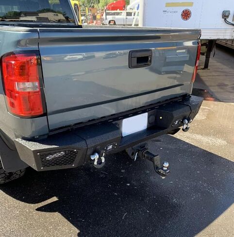 Compatible with 2011-2012-2013-2014 Sierra 2500/3500 Front and Rear Bumper Textured Black Steel with Light and D-ring in Saudi Arabia