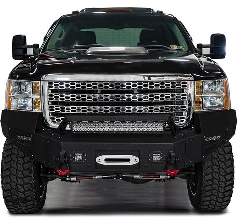 Compatible with 2011-2012-2013-2014 Sierra 2500/3500 Front and Rear Bumper Textured Black Steel with Light and D-ring in Saudi Arabia