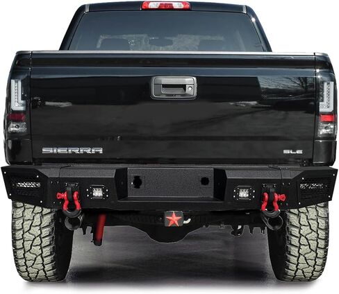 Compatible with 2011-2012-2013-2014 Sierra 2500/3500 Front and Rear Bumper Textured Black Steel with Light and D-ring in Saudi Arabia