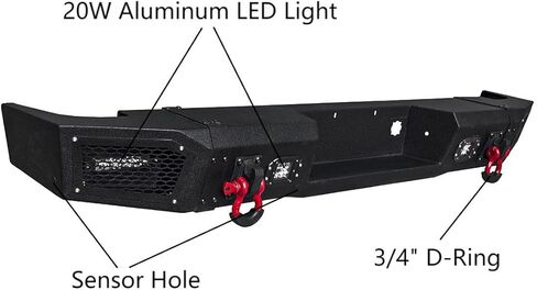 Compatible with 2011-2012-2013-2014 Sierra 2500/3500 Front and Rear Bumper Textured Black Steel with Light and D-ring in Saudi Arabia