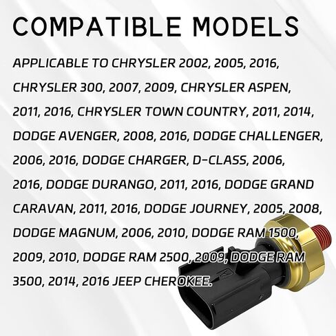 Engine Oil Pressure Sensor Switch Oil Sending Unit Replacement 5149062AA 5149064AA 56028807AB Oils Pressure Sensor Socket Compatible with Dodge, Jeep, Chrysler, Ram 1 PC Automotive Sensors in Saudi Arabia