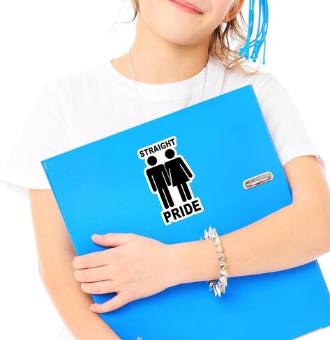 ملصق Straight Pride ملصق للكمبيوتر المحمول للسيارة مقاس 3.25 بوصة × 5.5 بوصة (ملون) in Kuwait