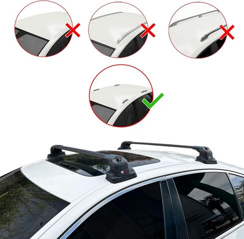Compatible with BMW 3 Series (E90) 2006-2011 ACE-3 Car Roof Rack Cross Bar Black Aluminium 2 Bars in Saudi Arabia