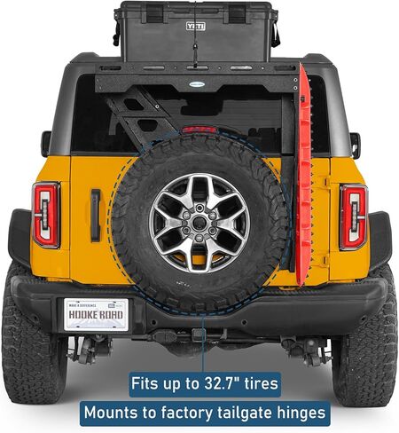 Hooke Road Bronco Tailgate Storage Rack Spare Tire Cargo Basket for 2021-2026 Ford Bronco 2/4 Doors (Exclude Bronco Sport), Sturdy Steel Luggage Carrier for Camping Gear in Kuwait