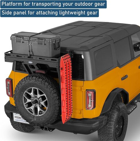 Hooke Road Bronco Tailgate Storage Rack Spare Tire Cargo Basket for 2021-2026 Ford Bronco 2/4 Doors (Exclude Bronco Sport), Sturdy Steel Luggage Carrier for Camping Gear in Kuwait