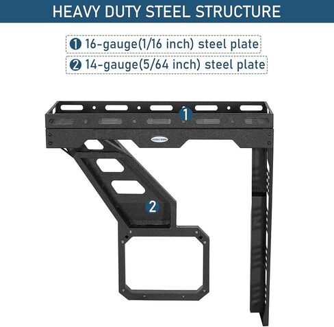 Hooke Road Bronco Tailgate Storage Rack Spare Tire Cargo Basket for 2021-2026 Ford Bronco 2/4 Doors (Exclude Bronco Sport), Sturdy Steel Luggage Carrier for Camping Gear in Kuwait