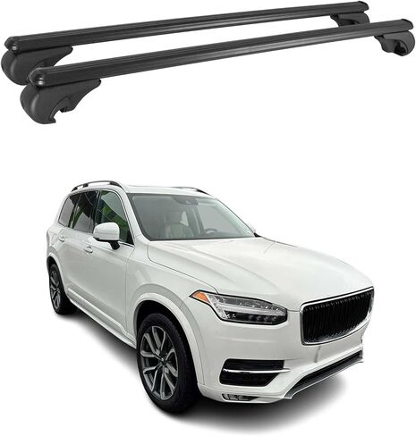 OMAC Roof Rack Cross Bars for Volvo XC90 2003-2014 Lockable 165Lbs Metal Black 2Pcs fits Cargo Carriers Kayak Canoe Bike Snowboard in Saudi Arabia