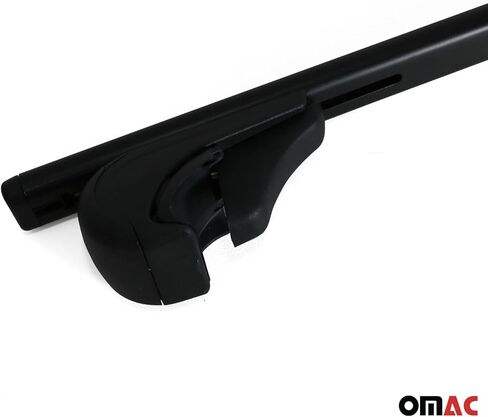 OMAC سقف الرف القضبان المتقاطعة لفولفو XC90 2003-2014 قابل للقفل 165 رطل معدن أسود 2 قطعة يناسب حاملات البضائع كاياك زورق الدراجة على الجليد in Kuwait