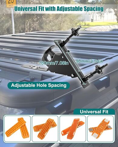 Recovery Track Board Mounting Kit with Shovel Holder, Universal Side Mount for Roof Platform Rack, Heavy-Duty Steel Traction Board Bracket with Lock, Quick Release Knobs for Off-Road & Overlanding in Saudi Arabia