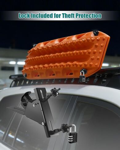 Recovery Track Board Mounting Kit with Shovel Holder, Universal Side Mount for Roof Platform Rack, Heavy-Duty Steel Traction Board Bracket with Lock, Quick Release Knobs for Off-Road & Overlanding in Saudi Arabia