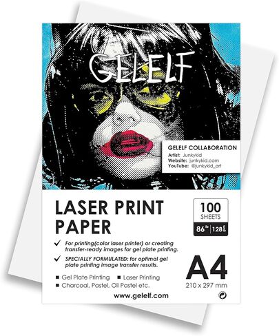 A4 Laser Print Paper 100 Sheets (128g) for DIY Printing or Creating Transfer-Ready Images for Gel Plate making Arts, Monoprinting, Block Printing-Artist Paper in Saudi Arabia