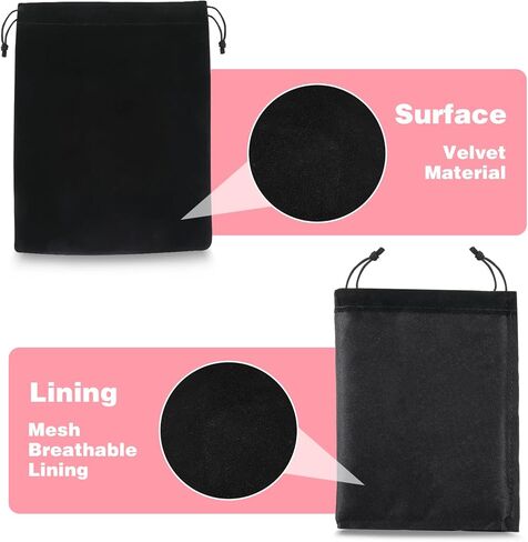 6 PCS Velvet Jewelry Pouches, 2 Sizes Black Velvet Bags with Drawstrings, Small Velvet Pouch for Wedding Party Favors Christmas, 5x7, 6x9 inch in Saudi Arabia