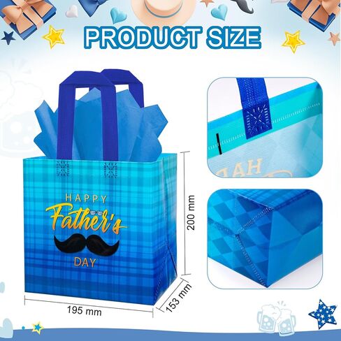 8 قطع من حقائب هدايا عيد الأب من HOWAF، حقائب غير منسوجة لحفلات عيد الأب لمستلزمات حفلات عيد الأب، حقيبة I Love You Daddy Candy Treat حقيبة Papa Feliz Dia Del Padre Goodie مع مناديل ورقية in Kuwait